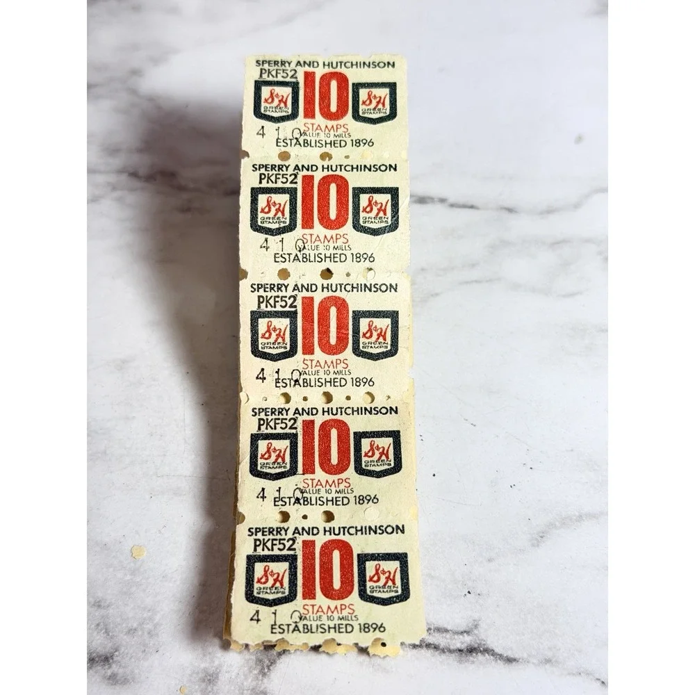 VTG S&H Green Stamps #10~40 Connected Unused Stamps (3093)